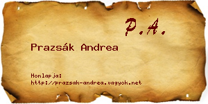 Prazsák Andrea névjegykártya