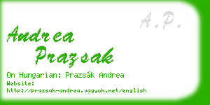 andrea prazsak business card